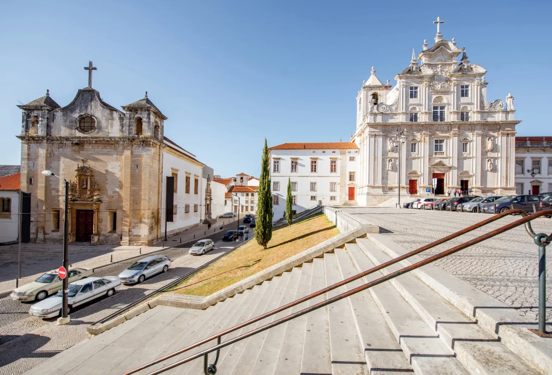 Sé Nova church façade in Coimbra