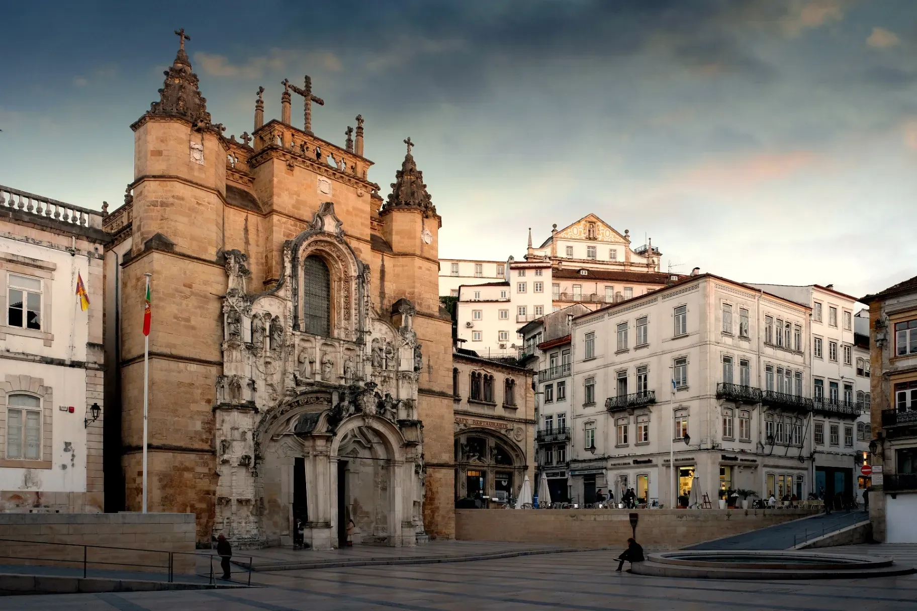Monastery of Santa Cruz exterior in Coimbra city center